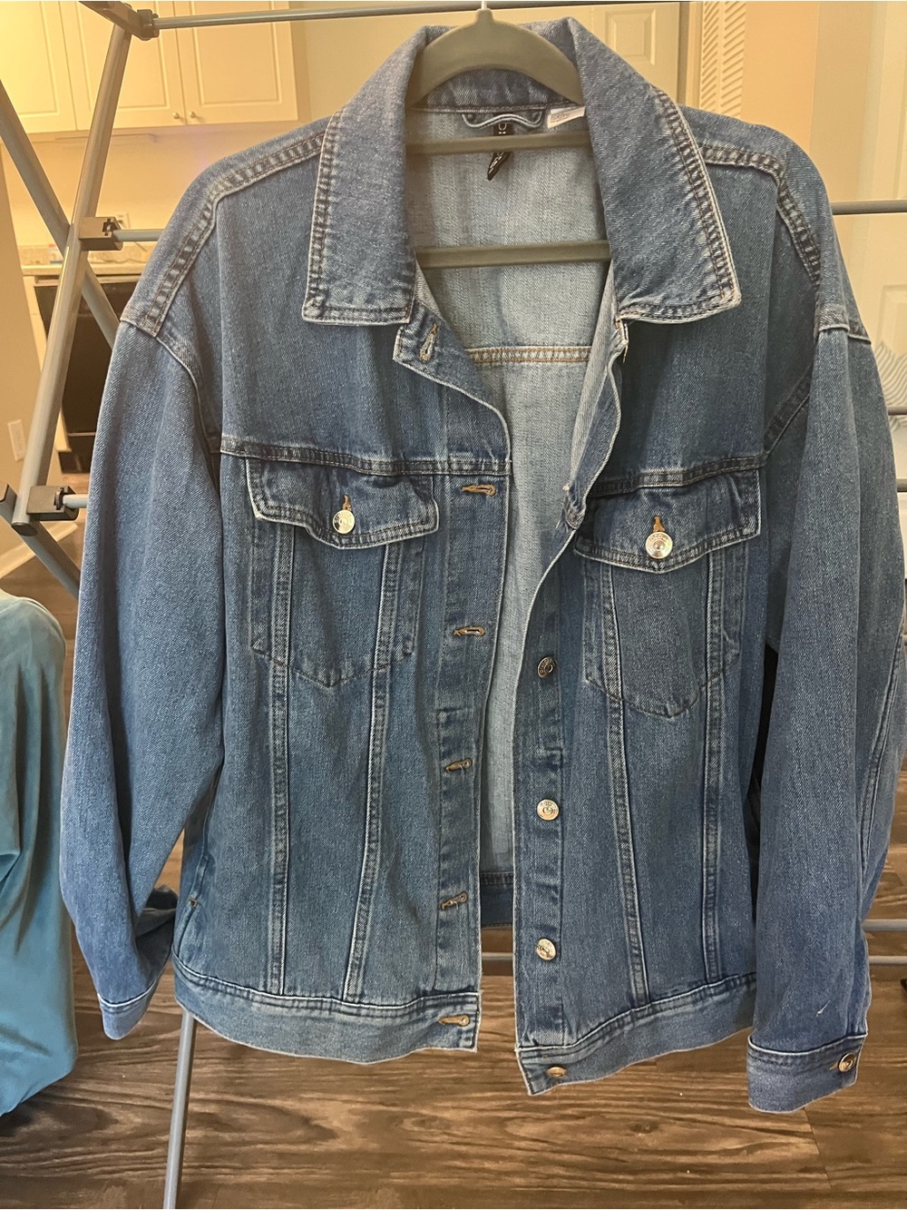 Divided Blue Denim Jacket with Button Front